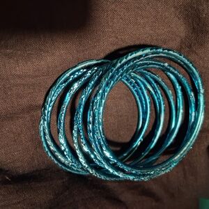 Elegant Blue Bangle Set